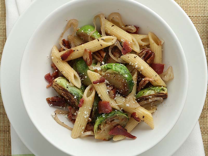 Bacon and Roasted Brussels Sprouts Penne Recipe