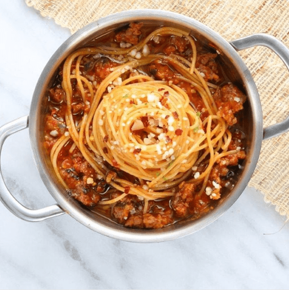 Spaghetti with Spicy Italian Sausage Ragout