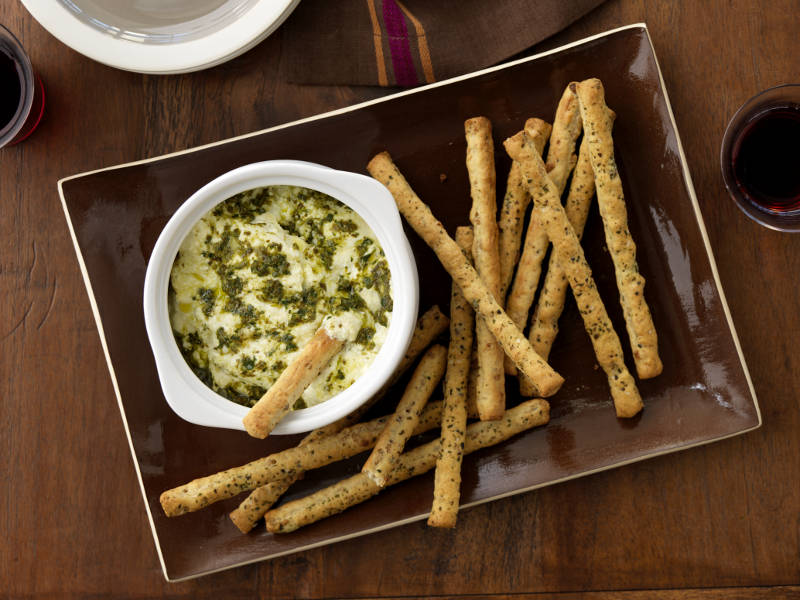 Barilla Pesto with Cheese Dip and Breadsticks