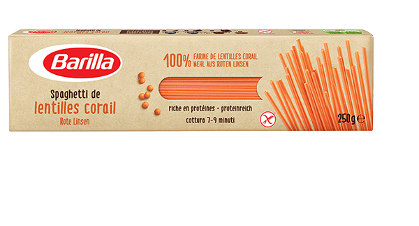 Spaghetti aus roten Linsen